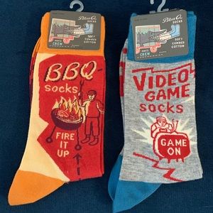 Men’s Blue Q Novelty Socks New with tags Size 7-12